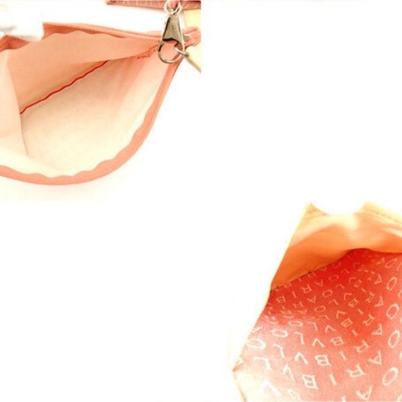 Bvlgari Tote bag Logo Mania Red Beige Woman Authentic Used Y5036 - Picture 5 of 6